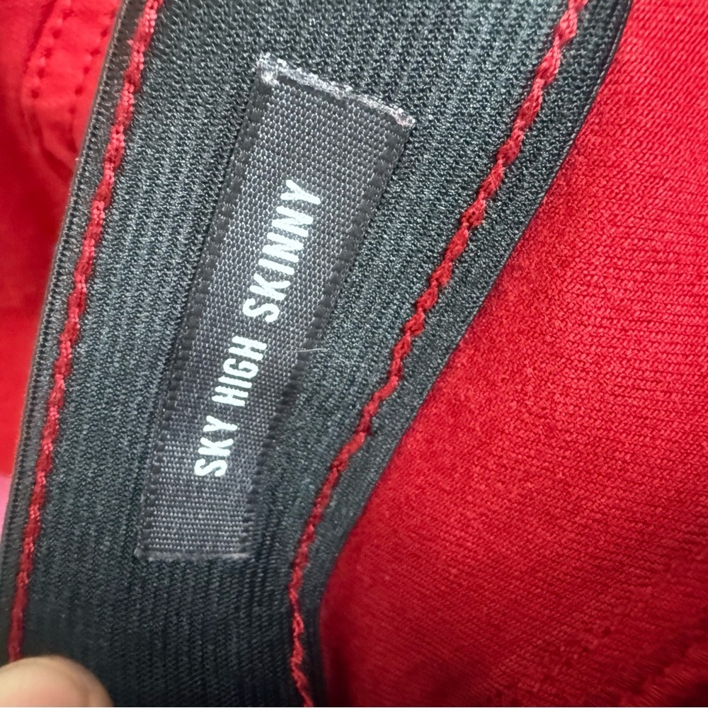 Torrid Sky High Skinny Jeans 12T Tall Red Dark Academia Premium Stretch - Picture 8 of 8